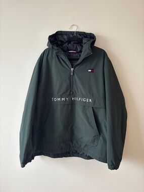 Tommy Hilfiger Forest Green Hooded Pullover Windbreaker